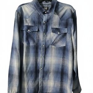 Frye Men's Blue Plaid Shirt XL Nwt